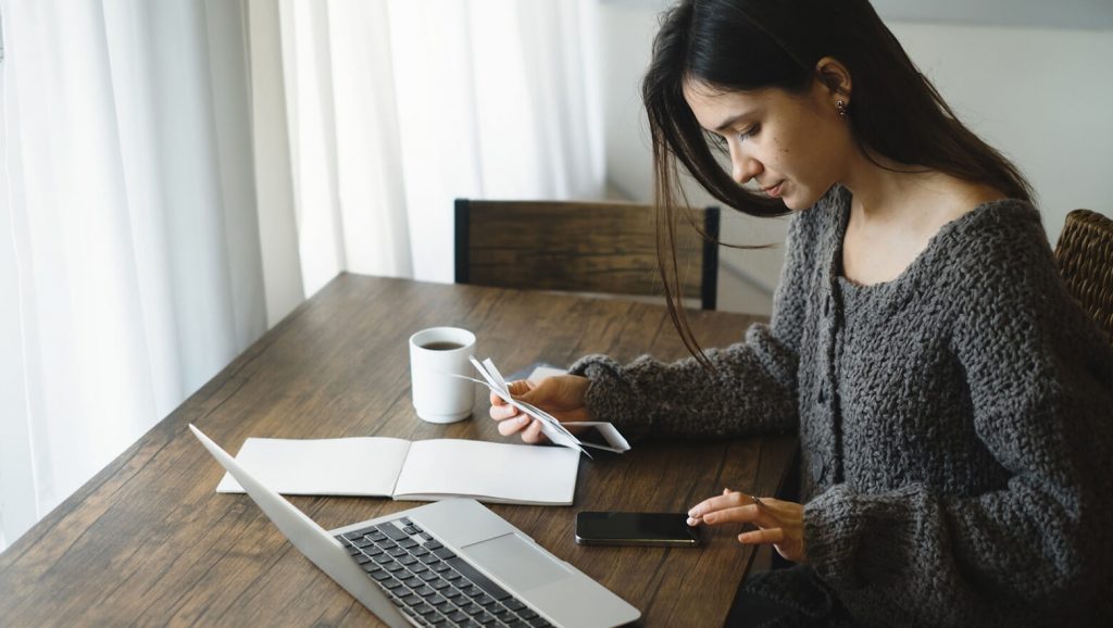 woman calculating finances